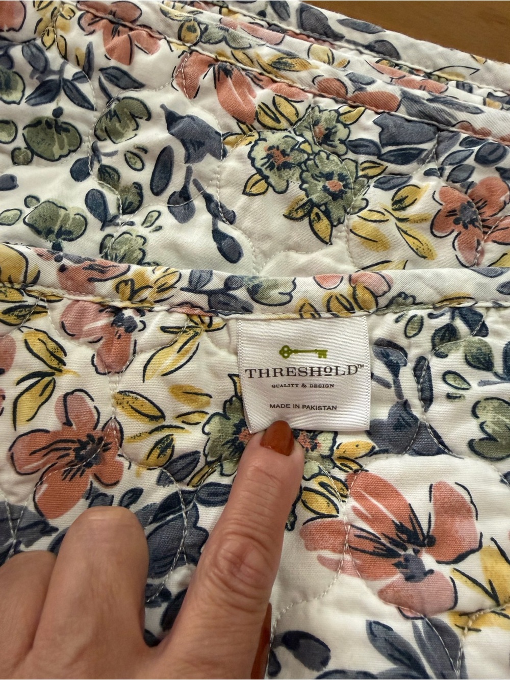 Threshold Floral Quilted Bedspread With 2 Pillowcases - White/Blue/Multi